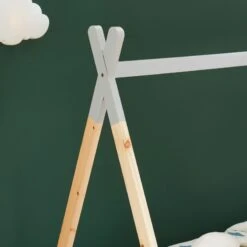 Lit Enfant Tipi TINY Pin Gris 90x190 Sommier Inclus 8 Lit Enfant Tipi TINY Pin Gris 90x190 Sommier Inclus -Maison Jardin Élégance lit enfant tipi tiny 90x190 bois massif de pin gris sommier a lattes inclus 2
