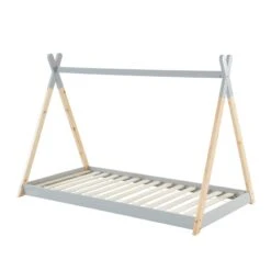 Lit Enfant Tipi TINY Pin Gris 90x190 Sommier Inclus 9 Lit Enfant Tipi TINY Pin Gris 90x190 Sommier Inclus -Maison Jardin Élégance lit enfant tipi tiny 90x190 bois massif de pin gris sommier a lattes inclus 3