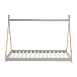 Lit Enfant Tipi TINY Pin Gris 90x190 Sommier Inclus 10 Lit Enfant Tipi TINY Pin Gris 90x190 Sommier Inclus -Maison Jardin Élégance lit enfant tipi tiny 90x190 bois massif de pin gris sommier a lattes inclus 4