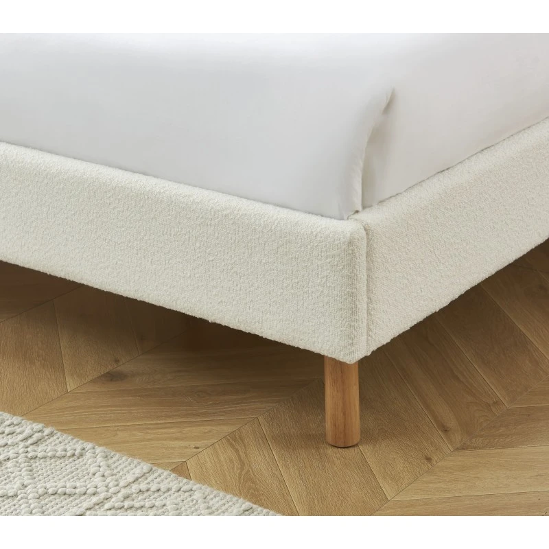 Lit Double TSUKI 160x200 Tissu Bouclette écru Et Cannage Rotin 5 Lit Double TSUKI 160x200 Tissu Bouclette écru Et Cannage Rotin – Image 5