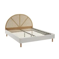 Lit Double TSUKI 160x200 Tissu Bouclette écru Et Cannage Rotin 13 Lit Double TSUKI 160x200 Tissu Bouclette écru Et Cannage Rotin -Maison Jardin Élégance lit tsuki 160x200 tissu bouclettes ecru et cannage rotin 4