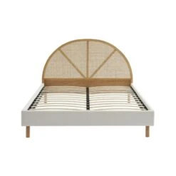 Lit Double TSUKI 160x200 Tissu Bouclette écru Et Cannage Rotin 14 Lit Double TSUKI 160x200 Tissu Bouclette écru Et Cannage Rotin -Maison Jardin Élégance lit tsuki 160x200 tissu bouclettes ecru et cannage rotin 5