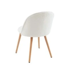 Lot De 2 Chaises MACARON Tissu Bouclettes écru Pieds Hêtre Massif -Maison Jardin Élégance lot de 2 chaises macaron tissu bouclettes ecru pieds hetre massif 5