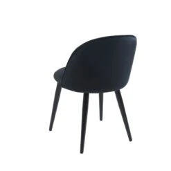 Lot De 2 Chaises MACARON Velours Noir Pieds Métal Noir -Maison Jardin Élégance lot de 2 chaises macaron velours noir pieds metal noir 5