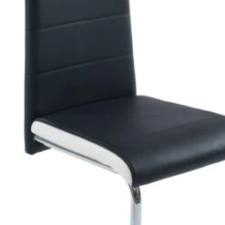 Lot De 2 Chaises MARA Simili Noir Et Blanc Pieds Métal Chromé -Maison Jardin Élégance lot de 2 chaises mara simili noir et blanc pieds en metal chrome 2