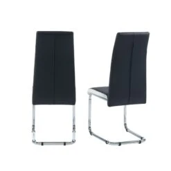 Lot De 2 Chaises MARA Simili Noir Et Blanc Pieds Métal Chromé -Maison Jardin Élégance lot de 2 chaises mara simili noir et blanc pieds en metal chrome 3
