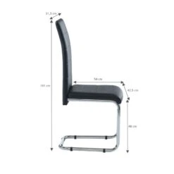 Lot De 2 Chaises MARA Simili Noir Pieds En Métal Chromé