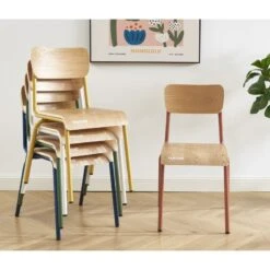 Lot De 2 Chaises PANTONE Vert Olive Et Placage Frêne 12 Lot De 2 Chaises PANTONE Vert Olive Et Placage Frêne -Maison Jardin Élégance lot de 2 chaises pantone vert olive et placage frene 1