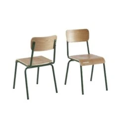 Lot De 2 Chaises PANTONE Vert Olive Et Placage Frêne 16 Lot De 2 Chaises PANTONE Vert Olive Et Placage Frêne -Maison Jardin Élégance lot de 2 chaises pantone vert olive et placage frene 5