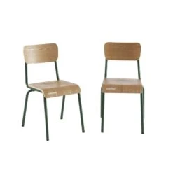 Lot De 2 Chaises PANTONE Vert Olive Et Placage Frêne 17 Lot De 2 Chaises PANTONE Vert Olive Et Placage Frêne -Maison Jardin Élégance lot de 2 chaises pantone vert olive et placage frene 6