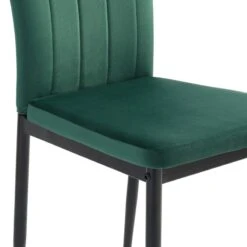 Lot De 2 Chaises POPPY Velours Vert Pieds En Métal Noir -Maison Jardin Élégance lot de 2 chaises poppy velours vert pieds en metal noir 3