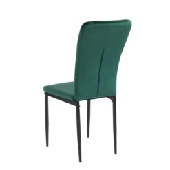 Lot De 2 Chaises POPPY Velours Vert Pieds En Métal Noir -Maison Jardin Élégance lot de 2 chaises poppy velours vert pieds en metal noir 5