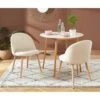 Lot De 2 Chaises SHELL Velours Beige Sable Design Coquillage