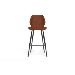 Lot De 2 Tabourets De Bar ETHAN En PU Cognac -Maison Jardin Élégance lot de 2 tabourets ethan en pu cognac 2