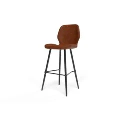 Lot De 2 Tabourets De Bar ETHAN En PU Cognac -Maison Jardin Élégance lot de 2 tabourets ethan en pu cognac 3