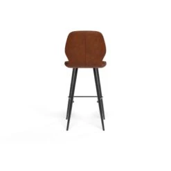 Lot De 2 Tabourets De Bar ETHAN En PU Cognac -Maison Jardin Élégance lot de 2 tabourets ethan en pu cognac 4