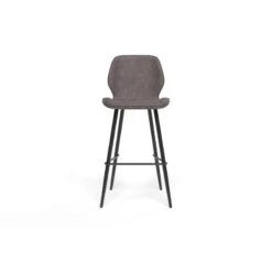Lot De 2 Tabourets De Bar ETHAN En PU Gris -Maison Jardin Élégance lot de 2 tabourets ethan en pu gris 2