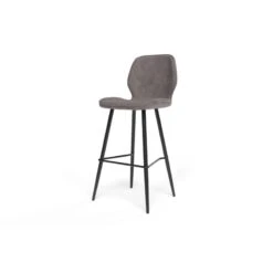 Lot De 2 Tabourets De Bar ETHAN En PU Gris -Maison Jardin Élégance lot de 2 tabourets ethan en pu gris 3