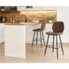 Lot De 2 Tabourets De Bar ETHAN En PU Marron