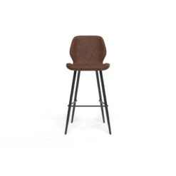 Lot De 2 Tabourets De Bar ETHAN En PU Marron -Maison Jardin Élégance lot de 2 tabourets ethan en pu marron 2