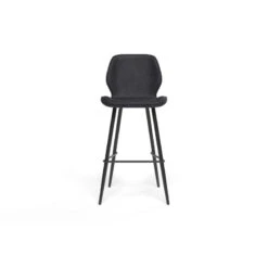 Lot De 2 Tabourets De Bar ETHAN En PU Noir -Maison Jardin Élégance lot de 2 tabourets ethan en pu noir 2
