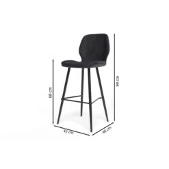 Lot De 2 Tabourets De Bar ETHAN En PU Noir -Maison Jardin Élégance lot de 2 tabourets ethan en pu noir 6