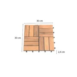 Lot De 33 Dalles Bois D'acacia 30x30 Cm Format Mosaïque -Maison Jardin Élégance lot de 33 dalles bois d acacia 30x30 cm format mosaique finition huilee 2