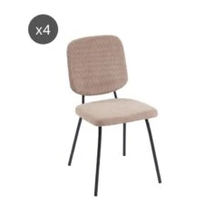 Lot De 4 Chaises SUZIE Velours Côtelé Taupe -Maison Jardin Élégance lot de 4 chaises suzie velours cotele taupe 6