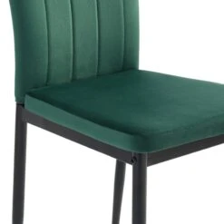 Lot De 6 Chaises POPPY Velours Vert Pieds En Métal Noir -Maison Jardin Élégance lot de 6 chaises poppy velours vert pieds en metal noir 3