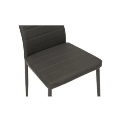 Lot De 6 Chaises SAM Simili Gris Pieds En Métal -Maison Jardin Élégance lot de 6 chaises sam simili gris pieds en metal 3