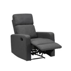 Fauteuil Relax Large LOVA En Tissu Gris Foncé Avec Fonction Manuel -Maison Jardin Élégance lova relax gris fonce normal 3