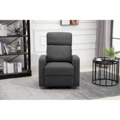 Fauteuil Relax Large LOVA En Tissu Gris Foncé Avec Fonction Manuel -Maison Jardin Élégance lova relax gris fonce normal 7