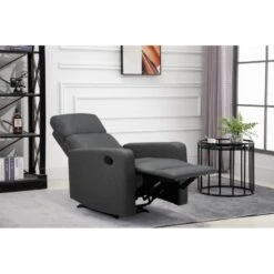 Fauteuil Relax Large LOVA En Tissu Gris Foncé Avec Fonction Manuel -Maison Jardin Élégance lova relax gris fonce normal 9