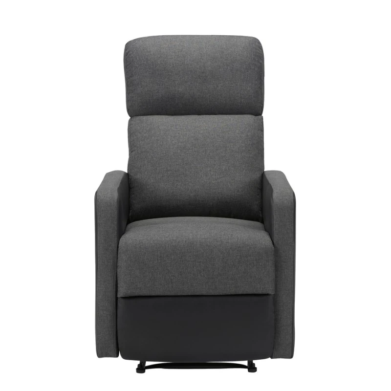 Fauteuil Relax Small LOVA PU Noir Et Tissu Gris Foncé Avec Fonction Manuel 3 Fauteuil Relax Small LOVA PU Noir Et Tissu Gris Foncé Avec Fonction Manuel – Image 3