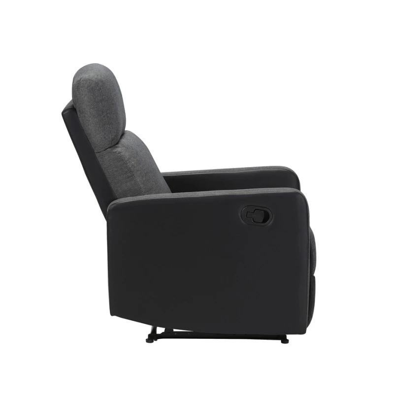 Fauteuil Relax Small LOVA PU Noir Et Tissu Gris Foncé Avec Fonction Manuel 6 Fauteuil Relax Small LOVA PU Noir Et Tissu Gris Foncé Avec Fonction Manuel – Image 6