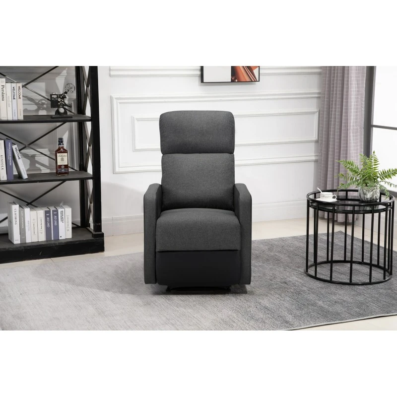 Fauteuil Relax Small LOVA PU Noir Et Tissu Gris Foncé Avec Fonction Manuel 8 Fauteuil Relax Small LOVA PU Noir Et Tissu Gris Foncé Avec Fonction Manuel – Image 8