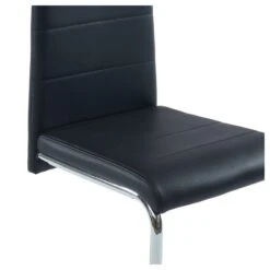 Lot De 4 Chaises MARA Simili Noir Pieds Métal Chromé -Maison Jardin Élégance mara04no 4 chaises noires 2