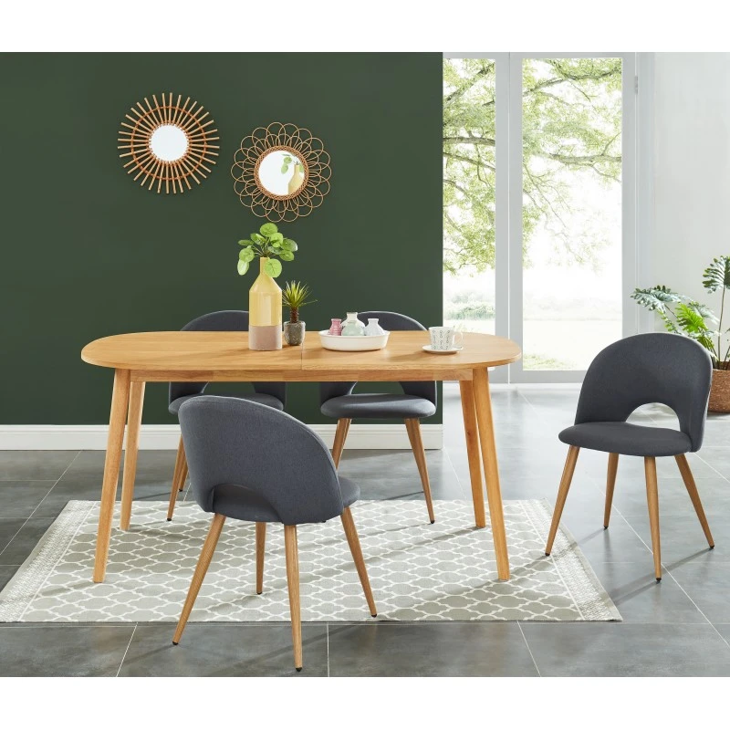 Table Extensible MARCEL Placage Chêne 6 à 8 Personnes 160 à 200cm 3 Table Extensible MARCEL Placage Chêne 6 à 8 Personnes 160 à 200cm – Image 3