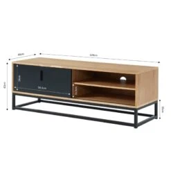 Meuble Tv BRIXTON Placage Frêne 1 Porte 120cm -Maison Jardin Élégance meuble tv brixton 120cm 3