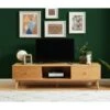Meuble Tv MARCEL Placage Bois De Chêne 2 Tiroirs - L160cm