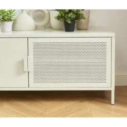 Meuble Tv PANTONE Métal Beige Sable 120cm -Maison Jardin Élégance meuble tv pantone metal beige sable l120cm 2