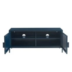 Meuble Tv PANTONE Métal Bleu Nuit 120 Cm -Maison Jardin Élégance meuble tv pantone metal bleu nuit 120 cm 4