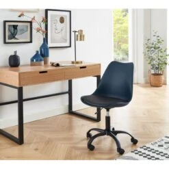 Chaise De Bureau PANTONE Bleu Nuit 5 Roulettes