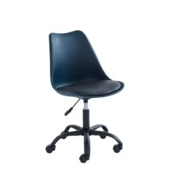 Chaise De Bureau PANTONE Bleu Nuit 5 Roulettes -Maison Jardin Élégance pantone chaise de bureau bleu 5 pieds a roue 3
