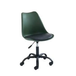 Chaise De Bureau PANTONE Vert Olive 5 Roulettes -Maison Jardin Élégance pantone chaise de bureau vert kaki 5 pieds a roue 3
