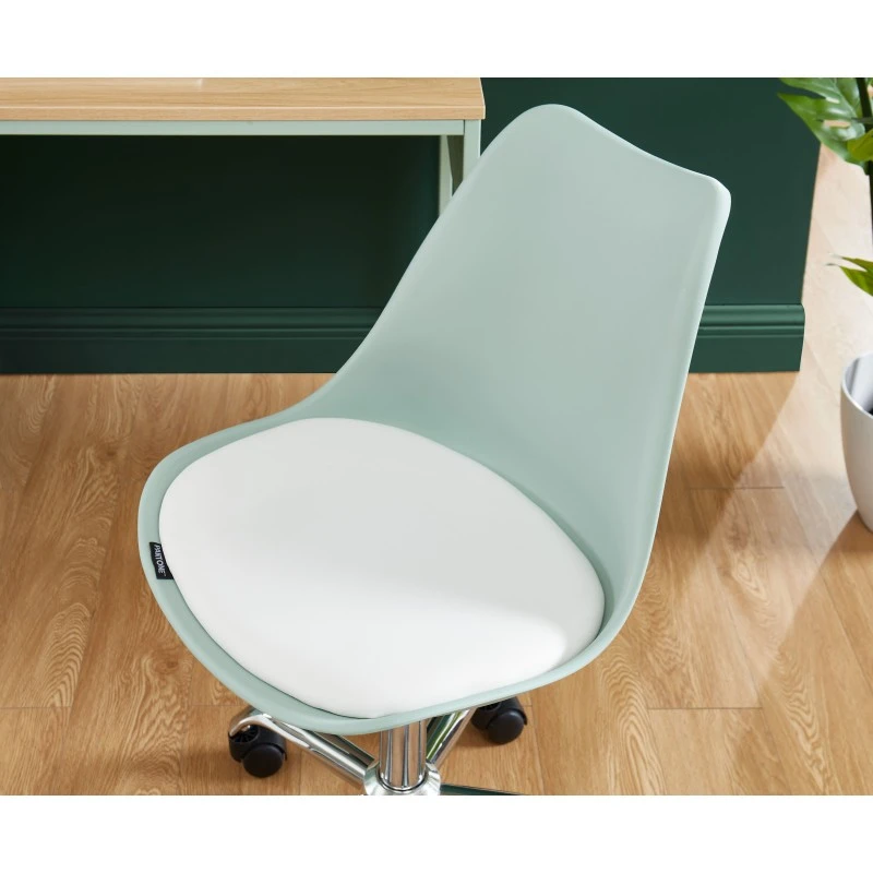 Chaise De Bureau PANTONE Vert Menthe 5 Roulettes 2 Chaise De Bureau PANTONE Vert Menthe 5 Roulettes – Image 2