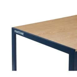 Table De Séjour PANTONE Métal Bleu Nuit Et Effet Bois 160cm -Maison Jardin Élégance pantone table de sejour bleu plateau en mdf 3