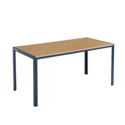 Table De Séjour PANTONE Métal Bleu Nuit Et Effet Bois 160cm -Maison Jardin Élégance pantone table de sejour bleu plateau en mdf 4