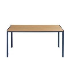 Table De Séjour PANTONE Métal Bleu Nuit Et Effet Bois 160cm -Maison Jardin Élégance pantone table de sejour bleu plateau en mdf 5