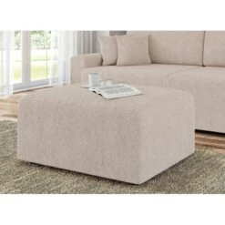 Pouf MILO Tissu Beige 1 Place -Maison Jardin Élégance pouf milo tissu beige 1 place 4